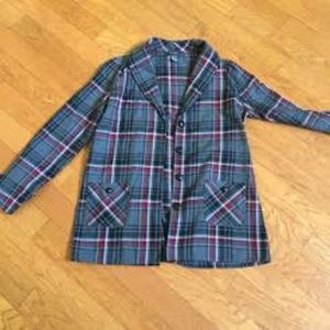 Long blazer jacket plaid